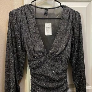All About The Glitz Mesh Mini Dress - OBO